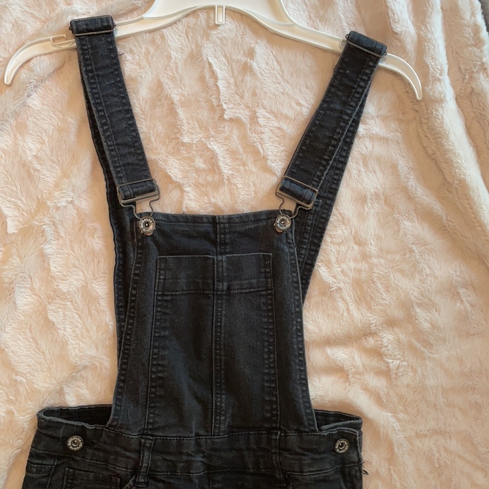 Super cute denim overalls + Fox tank